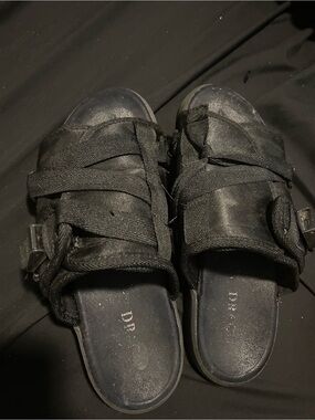 Men's Black Draco Slides with Adjustable Straps